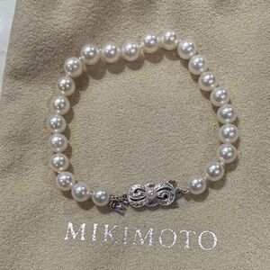 Mikimoto Akoya Cultured Pearl Bracelet 18k White Gold